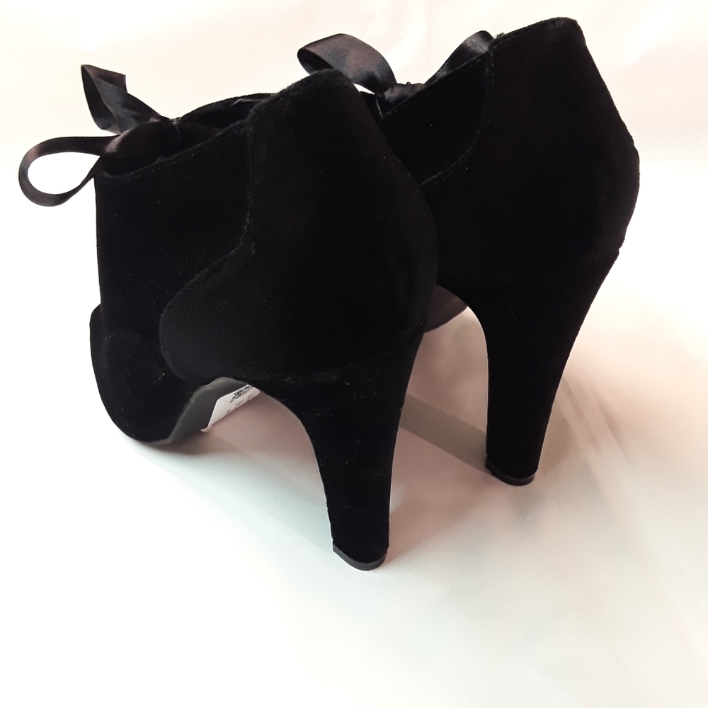 Kelly & Katie Velvet High Heeled Lace Up Booties